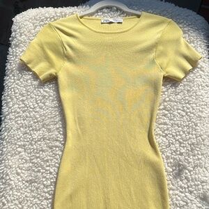 Zara yellow t-shirt dress